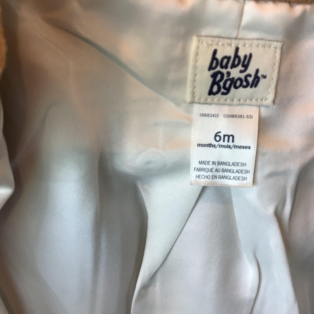 NWT Oshkosh Baby B’gosh Baby Soft Felt Button-Front Tan Coat Size 6M - Picture 6 of 7